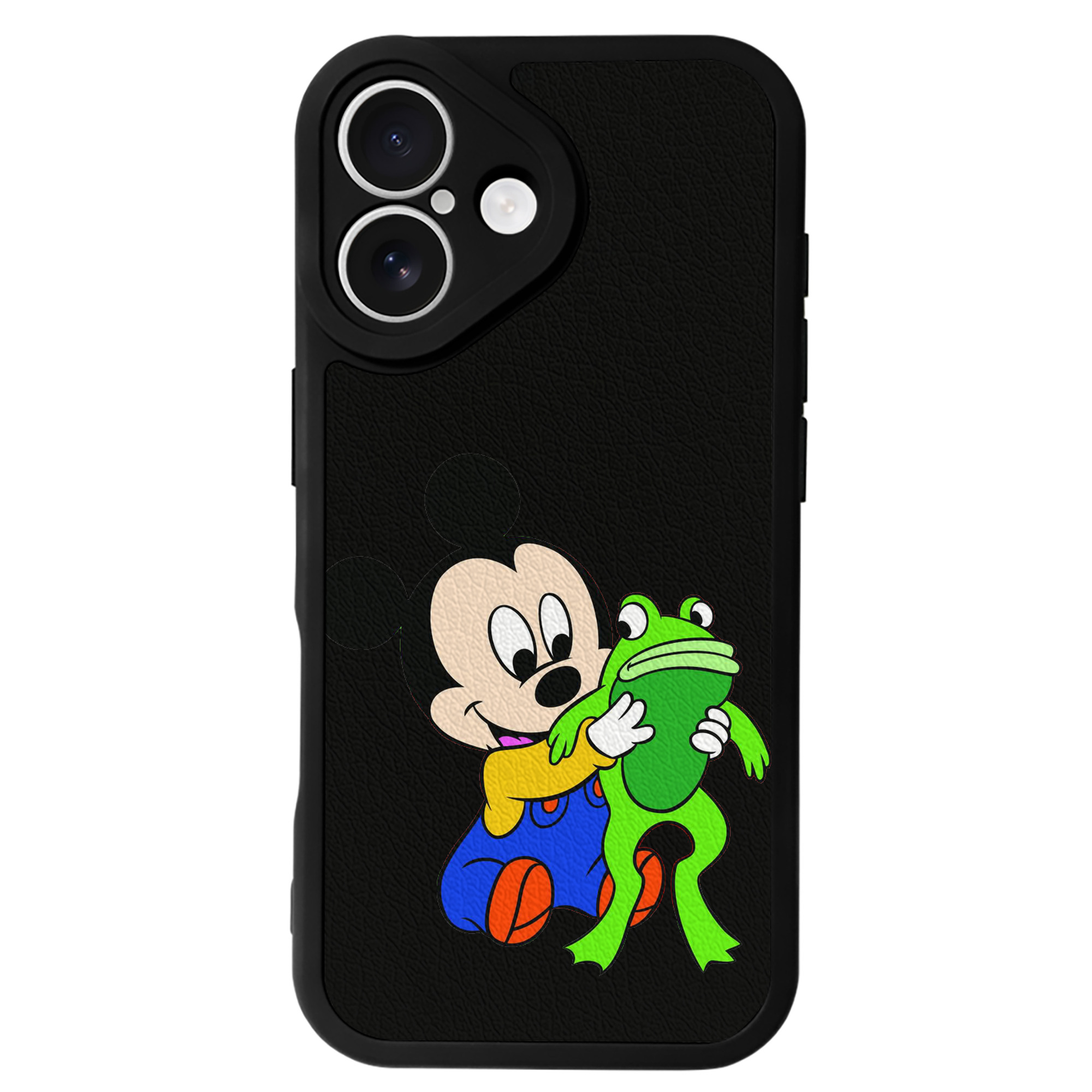 （画像用） ミッキーマウス Mickey Mouse 【iPhone 16シリーズ対応】シリコンスマホケース（レザー調） 材質：シリコン